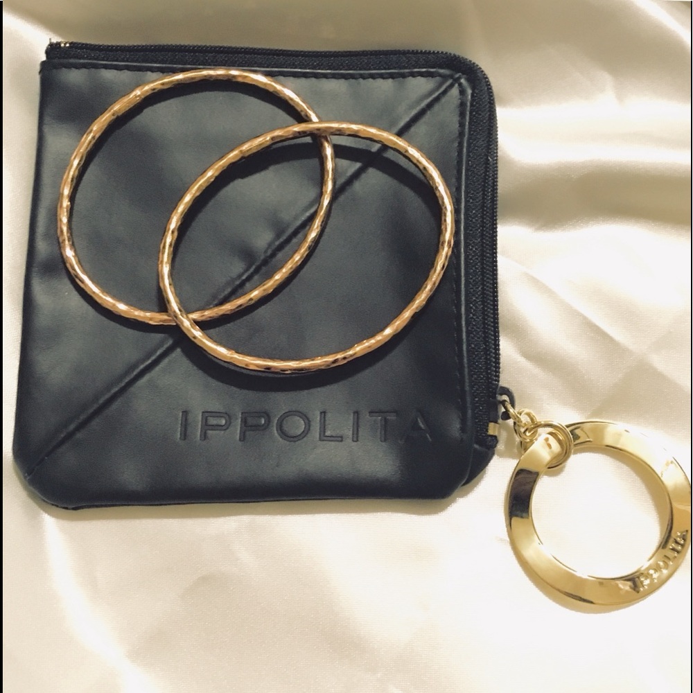IPPOLITA Rose Gold bangles 2 set Oval EUC